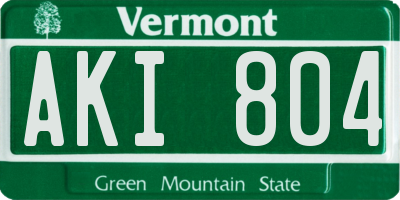 VT license plate AKI804