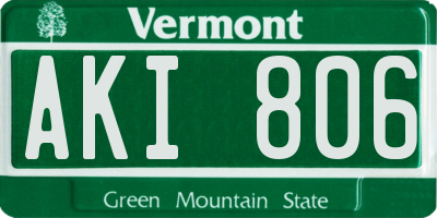 VT license plate AKI806