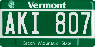VT license plate AKI807