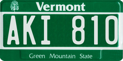 VT license plate AKI810