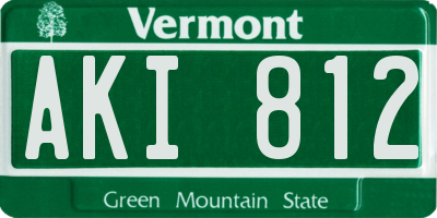 VT license plate AKI812