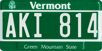 VT license plate AKI814