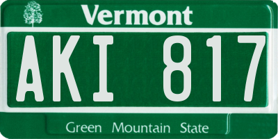 VT license plate AKI817
