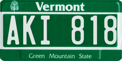 VT license plate AKI818