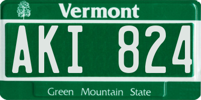 VT license plate AKI824