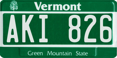 VT license plate AKI826