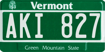 VT license plate AKI827