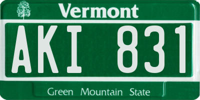 VT license plate AKI831