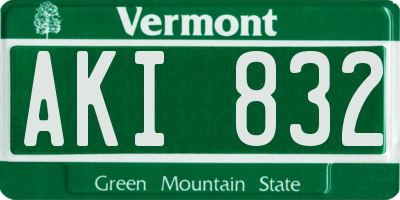 VT license plate AKI832