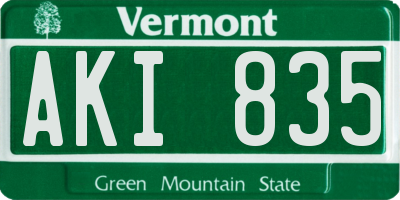 VT license plate AKI835