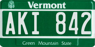 VT license plate AKI842