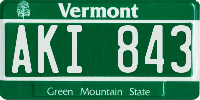 VT license plate AKI843