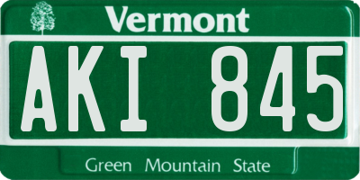 VT license plate AKI845