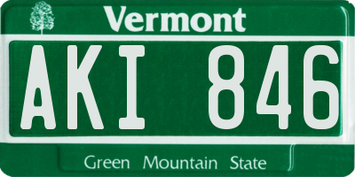 VT license plate AKI846