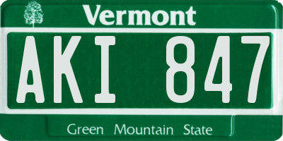 VT license plate AKI847