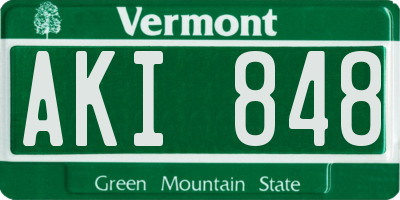 VT license plate AKI848
