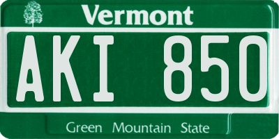 VT license plate AKI850