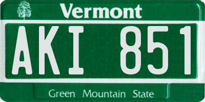 VT license plate AKI851