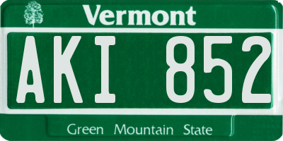 VT license plate AKI852