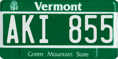 VT license plate AKI855