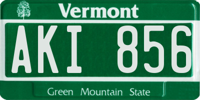 VT license plate AKI856