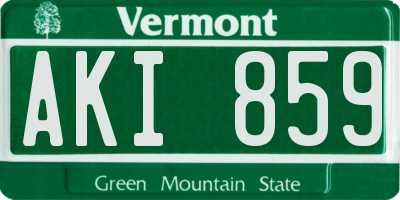 VT license plate AKI859