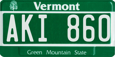 VT license plate AKI860