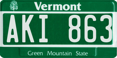 VT license plate AKI863
