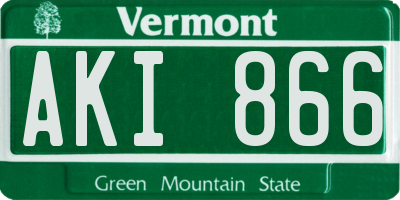 VT license plate AKI866