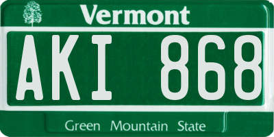 VT license plate AKI868