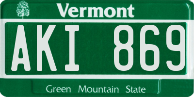 VT license plate AKI869