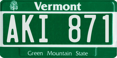 VT license plate AKI871