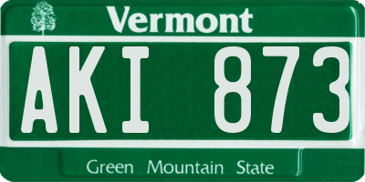 VT license plate AKI873
