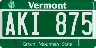 VT license plate AKI875