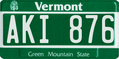 VT license plate AKI876