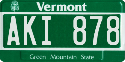 VT license plate AKI878