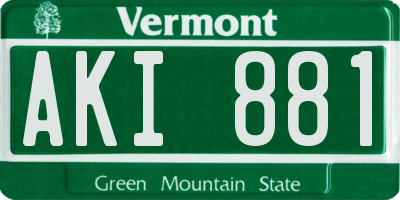 VT license plate AKI881