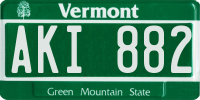 VT license plate AKI882