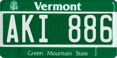 VT license plate AKI886
