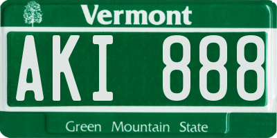 VT license plate AKI888