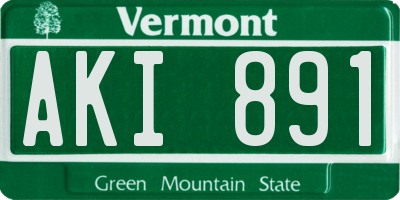 VT license plate AKI891