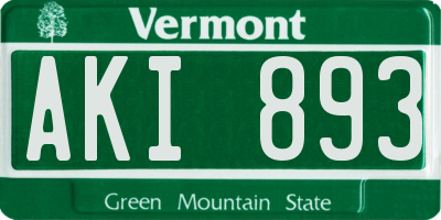VT license plate AKI893