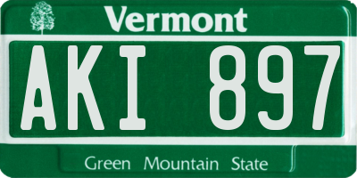 VT license plate AKI897