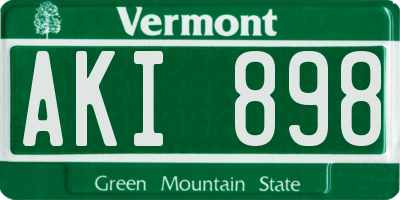 VT license plate AKI898