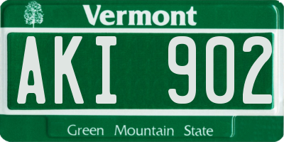 VT license plate AKI902