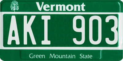 VT license plate AKI903