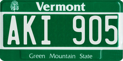 VT license plate AKI905