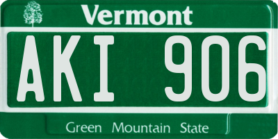 VT license plate AKI906