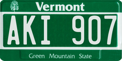 VT license plate AKI907