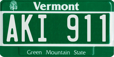 VT license plate AKI911